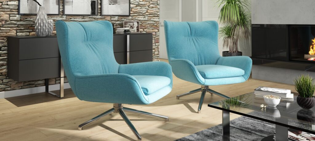 Fotel obity tkaniną Comfi